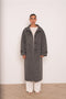 Long Coat with A Stand-Up Collar, Thick Wool Blend, Hand-Stitched