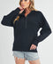Long Dove Funnel Neck Half Zip Black-Pullover-AEMI + CO-S-Urbanheer