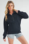 Long Dove Funnel Neck Half Zip Black-Pullover-AEMI + CO-S-Urbanheer