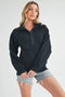 Long Dove Funnel Neck Half Zip Black-Pullover-AEMI + CO-S-Urbanheer