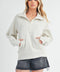 Long Dove Funnel Neck Half Zip Heather Bone-Pullover-AEMI + CO-S-Urbanheer