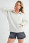Long Dove Funnel Neck Half Zip Heather Bone-Pullover-AEMI + CO-S-Urbanheer