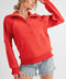 Long Dove Funnel Neck Half Zip Tomato-Pullover-AEMI + CO-S-Urbanheer
