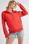 Long Dove Funnel Neck Half Zip Tomato-Pullover-AEMI + CO-S-Urbanheer