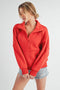 Long Dove Funnel Neck Half Zip Tomato-Pullover-AEMI + CO-S-Urbanheer