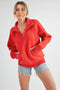 Long Dove Funnel Neck Half Zip Tomato-Pullover-AEMI + CO-S-Urbanheer