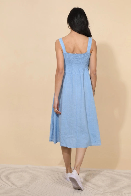 Long Dress With Ruffle Bust-Dress-NAÏS PARIS-One size-Beige-Urbanheer