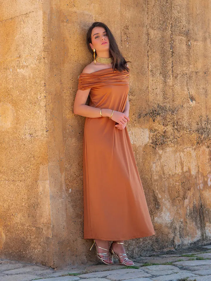 Long Dress with Sash-Dress-Alliwant-S-Terracotta-Urbanheer
