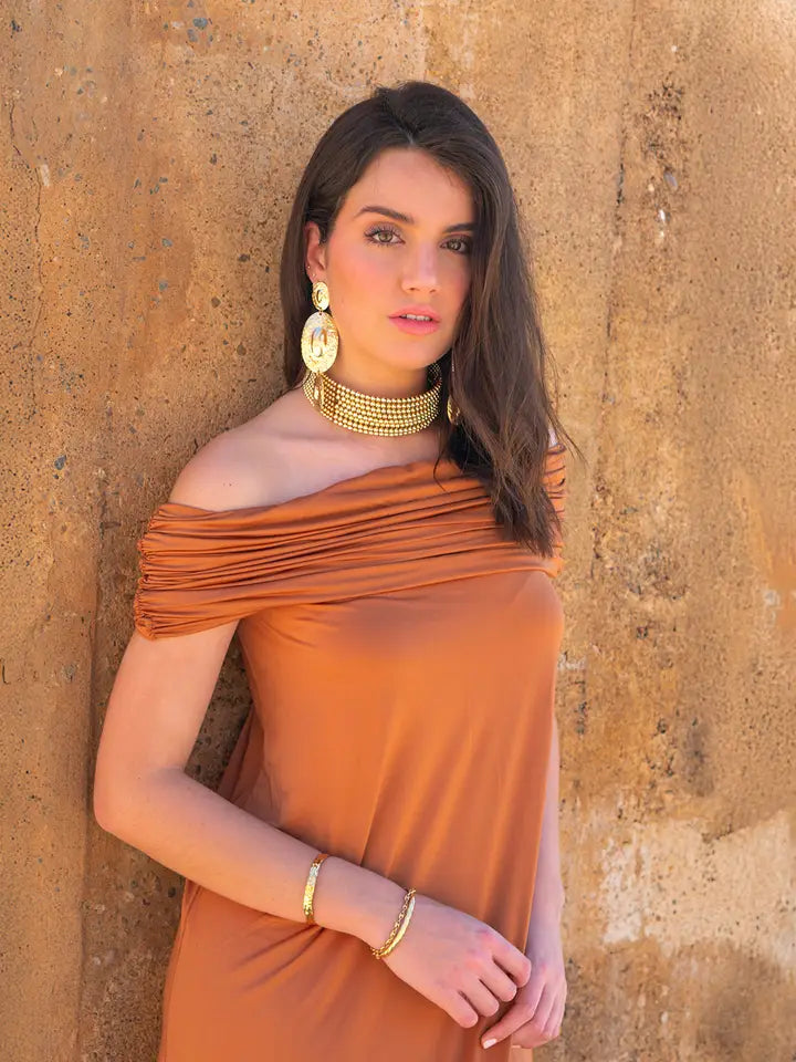 Long Dress with Sash-Dress-Alliwant-S-Terracotta-Urbanheer