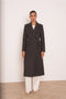 Long Fitted Double-Breasted Coat in A Wool Blend