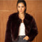 Long-Pile Faux-Fur Jacket with Round Neckline