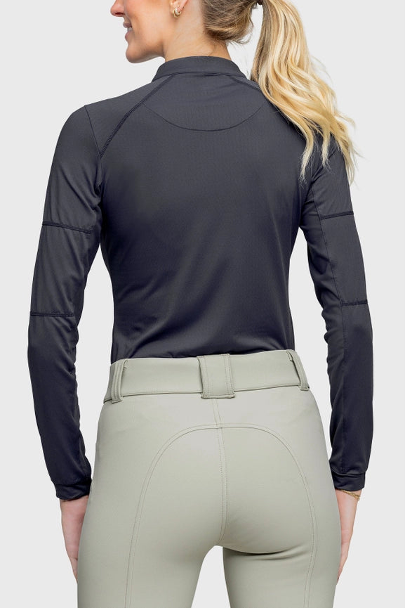 Long Sleeve Black Paneled Solid 1/4 Zip Shirt-Shirt-Kastel Denmark-XXS-Urbanheer