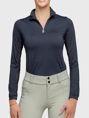 Long Sleeve Black Tonal Crystal Crown