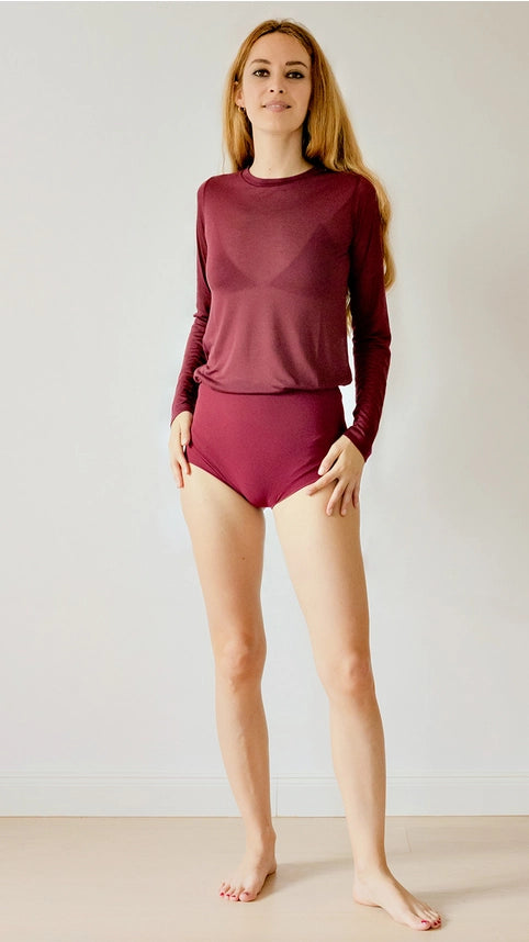 Long Sleeve Crew Neck T-Shirt-T-Shirt-Aboutalisa-XXS-Bordeaux 13-Urbanheer