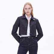 Long Sleeve Cropped Business Denim Blazer-Blazer-BAYEAS-XS-RINSE WASH-Urbanheer