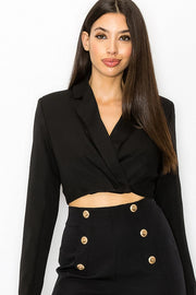 Long Sleeve Cropped Jacket with Collar BLACK-Jacket-One n' More Inc.-S-BLACK-Urbanheer