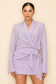 Long Sleeve Cropped Jacket with Collar LAVENDER-Jacket-One n' More Inc.-S-LAVENDER-Urbanheer