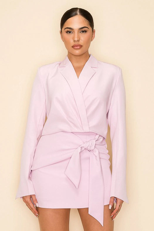 Long Sleeve Cropped Jacket with Collar PINK-Jacket-One n' More Inc.-S-PINK-Urbanheer