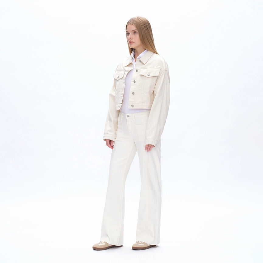 Long Sleeve Drop Shoulder Twill Jacket-Jacket-BAYEAS-XS-NATURAL-Urbanheer