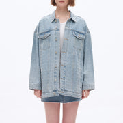 Long Sleeve Embellished Denim Jacket-Jacket-BAYEAS-XS-LIGHT BLUE-Urbanheer