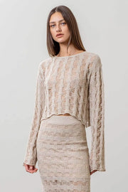 Long Sleeve Knit Sweater-Sweater-Moon River-XS-OATMEAL-Urbanheer