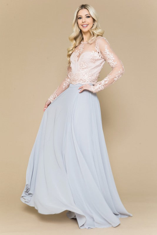 Long Sleeve Lace Top Beige-Top-Maniju-S-Beige-Urbanheer