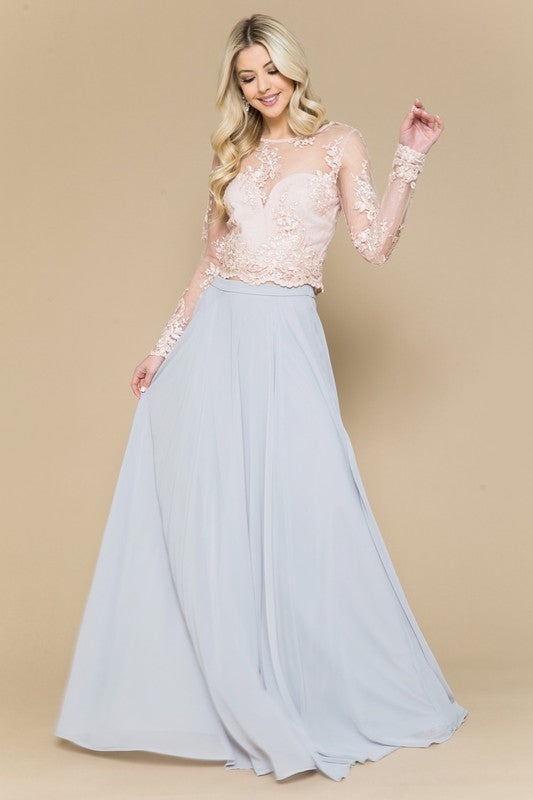 Long Sleeve Lace Top Beige-Top-Maniju-S-Beige-Urbanheer