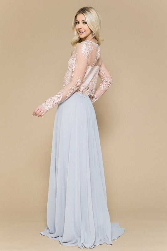 Long Sleeve Lace Top Beige-Top-Maniju-S-Beige-Urbanheer