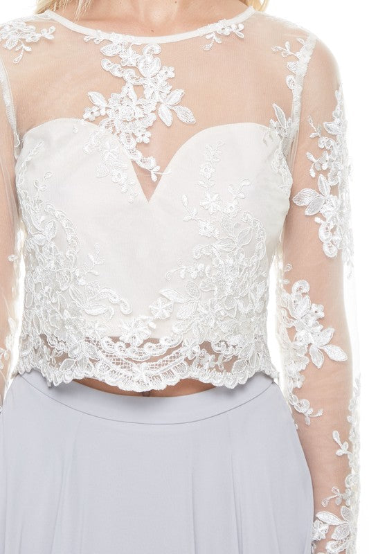 Long Sleeve Lace Top Blush-Top-Maniju-S-Blush-Urbanheer
