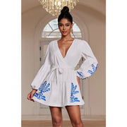 Long Sleeve Mini Dress-Dress-Chicways-S-BLUE-Urbanheer