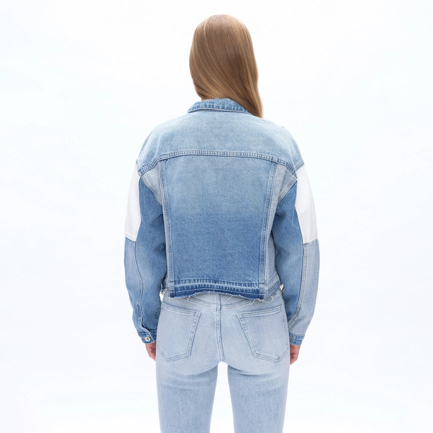 Long Sleeve Patch Work Denim Jacket-Jacket-BAYEAS-XS-POLYCHROME-Urbanheer