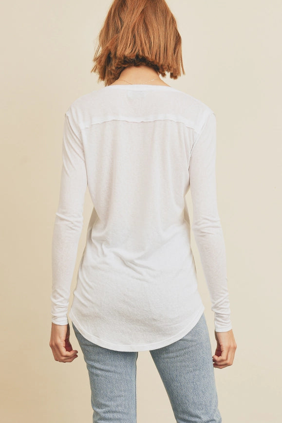 Long Sleeve Pocket Tee Ivory-T-Shirt-Dress Forum-S-Urbanheer