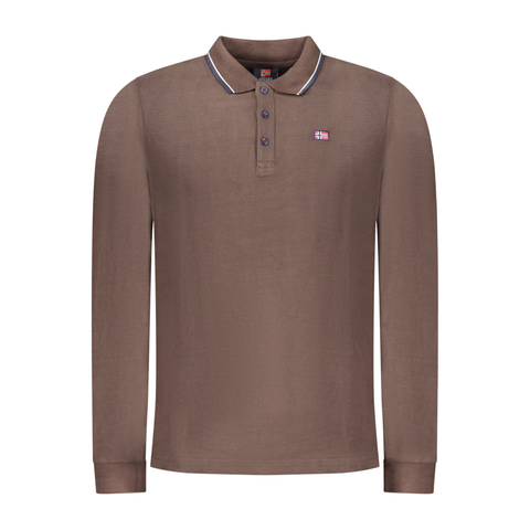 Long Sleeve Polo Shirt - Brown