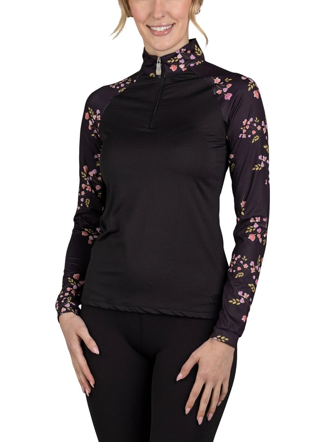 Long Sleeve Raglan Black Rose Bud-Shirt-Kastel Denmark-XXS-Urbanheer