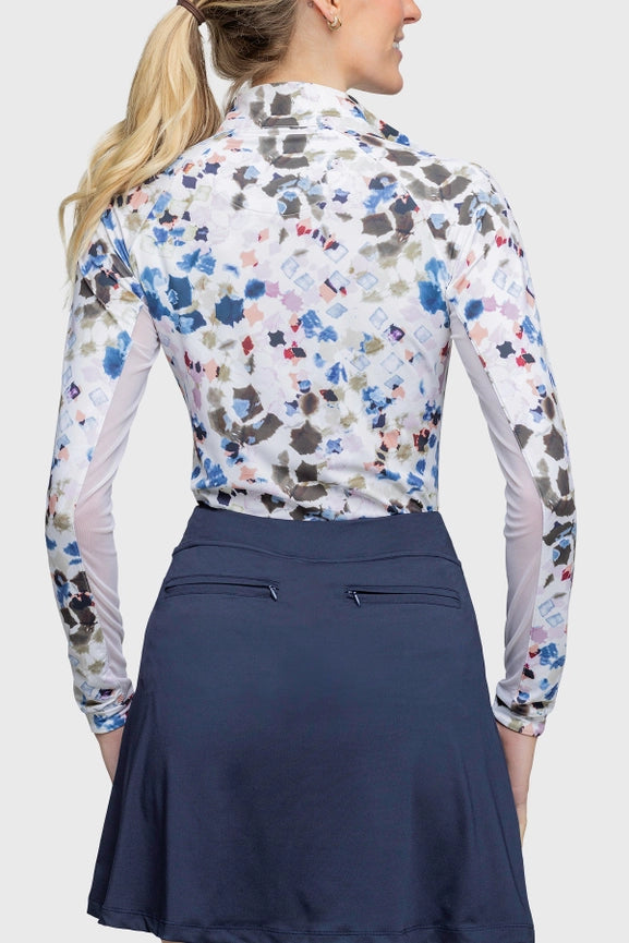 Long Sleeve Seaside Abstract 1/4 Zip Shirt-Shirt-Kastel Denmark-XXS-Urbanheer