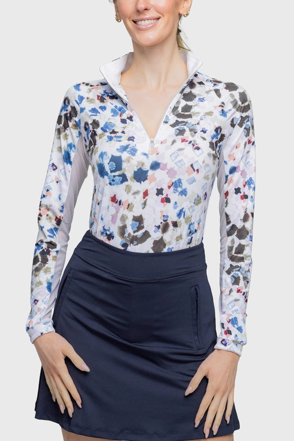 Long Sleeve Seaside Abstract 1/4 Zip Shirt-Shirt-Kastel Denmark-XXS-Urbanheer