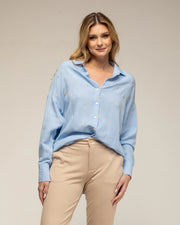 Long-Sleeve Shirt with Embroidered Stars BLUE-Shirt-Tantra-S-BLUE-Urbanheer