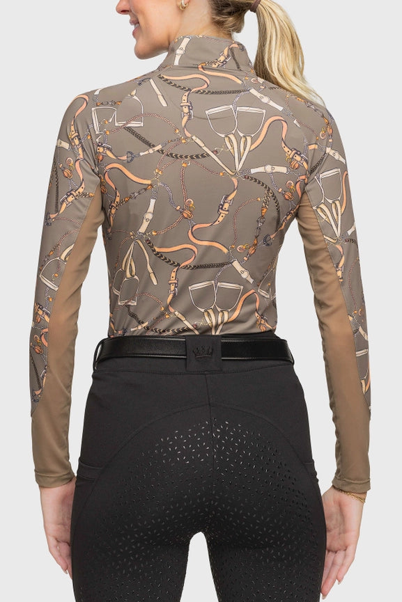 Long Sleeve Taupe Belts 1/4 Zip-Shirt-Kastel Denmark-XXS-Urbanheer