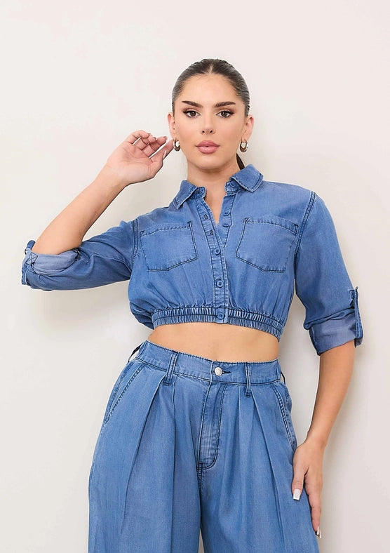 Long Sleeve Tencel Shirt-Shirt-Vibrant M.i.U-S-Medium Stone-Urbanheer