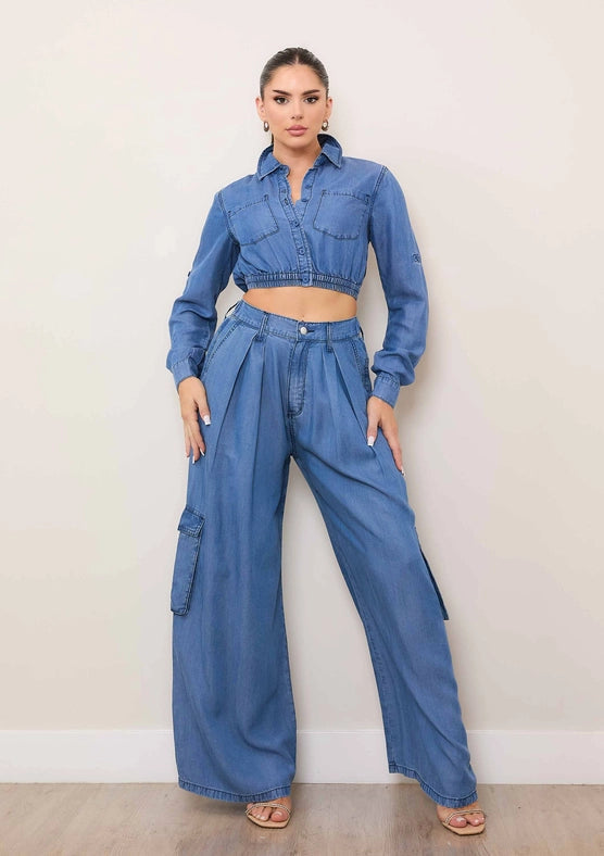 Long Sleeve Tencel Shirt-Shirt-Vibrant M.i.U-S-Medium Stone-Urbanheer