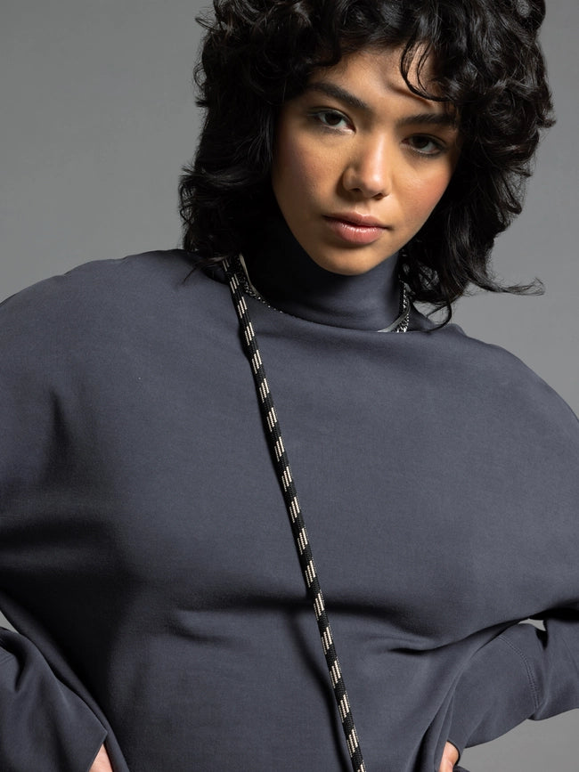 Long Sleeve Top - Genevieve Mock Neck Top-Top-Weekend Los Angeles-XS-EBONY-Urbanheer