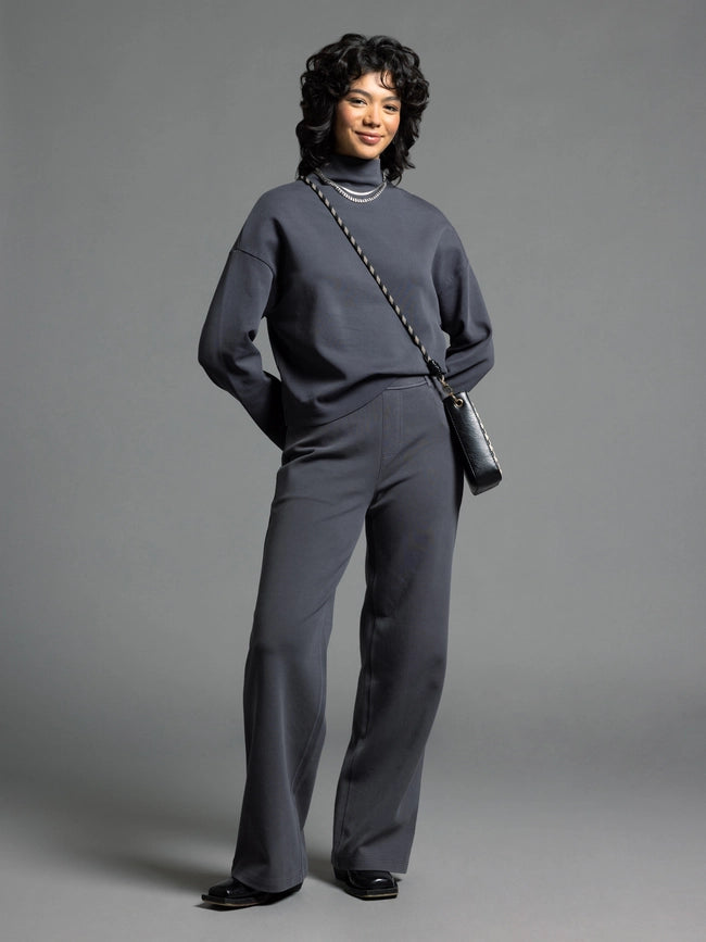 Long Sleeve Top - Genevieve Mock Neck Top-Top-Weekend Los Angeles-XS-EBONY-Urbanheer