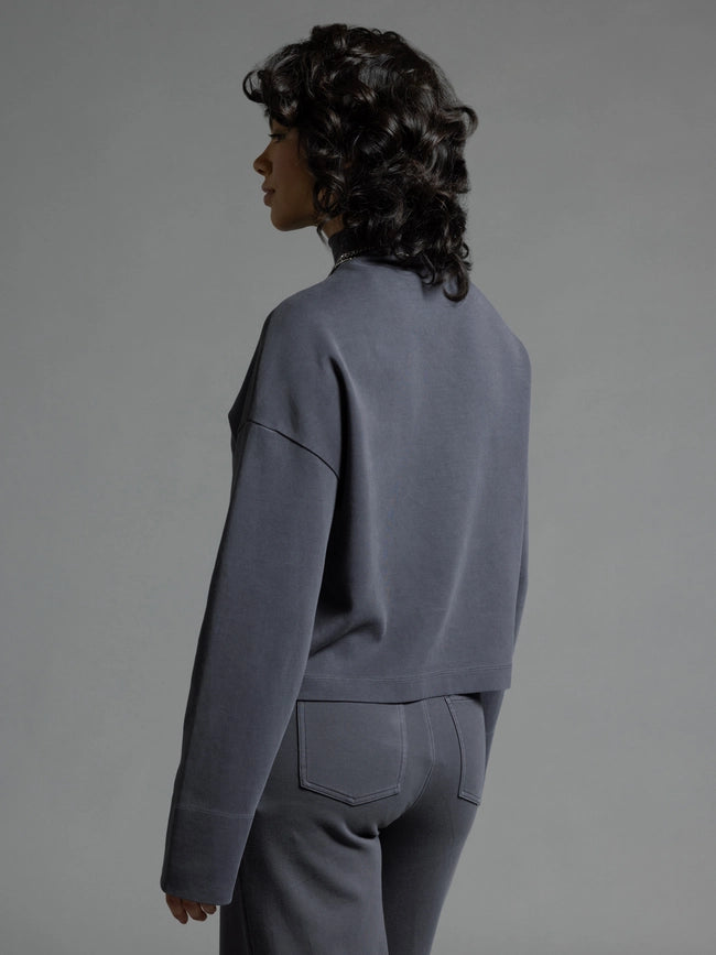 Long Sleeve Top - Genevieve Mock Neck Top-Top-Weekend Los Angeles-XS-EBONY-Urbanheer