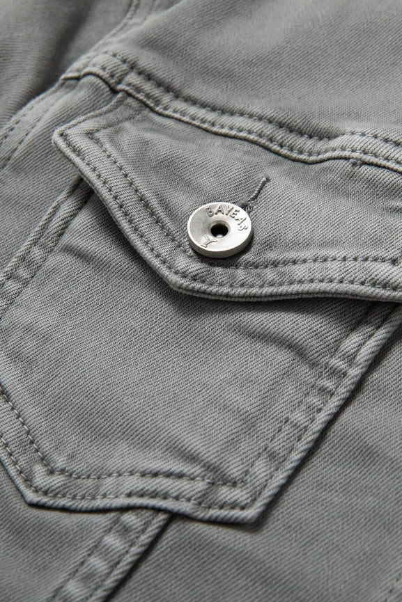 Long Sleeve Twill Jacket-Jacket-BAYEAS-XS-LIGHT GRAY-Urbanheer