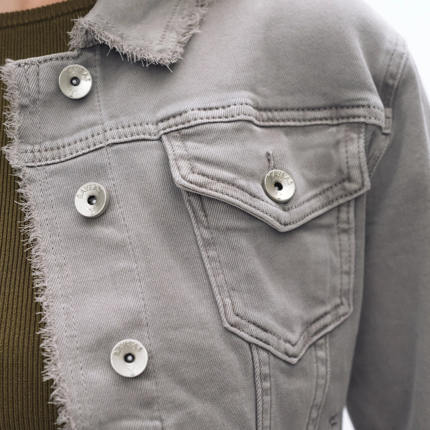 Long Sleeve Twill Jacket-Jacket-BAYEAS-XS-LIGHT GRAY-Urbanheer