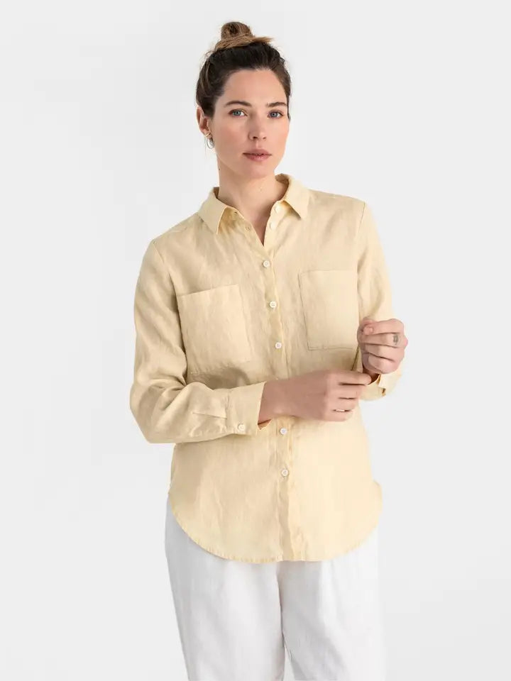 Long-Sleeved Linen Shirt Calpe in Cream-Shirt-MagicLinen-S-Cream-Urbanheer
