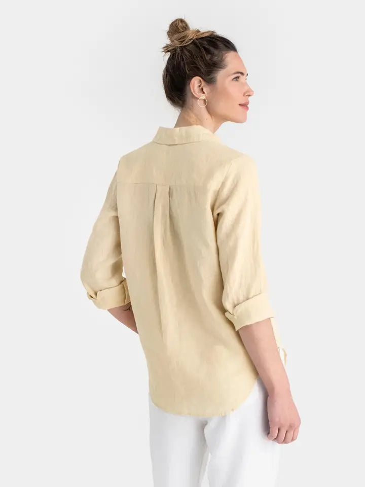 Long-Sleeved Linen Shirt Calpe in Cream-Shirt-MagicLinen-S-Cream-Urbanheer