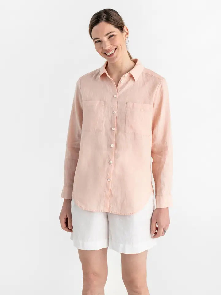 Long-Sleeved Linen Shirt Calpe in Light Pink-Shirt-MagicLinen-XS-Light pink-Urbanheer