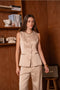 Long Sleeveless Satin Vest