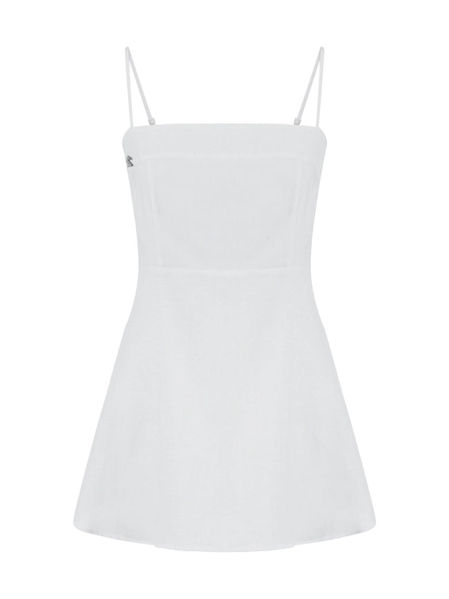 Long Story Short Linen Mini Dress-Dress-Dor Raw Luxury-XS-Optic White-Urbanheer